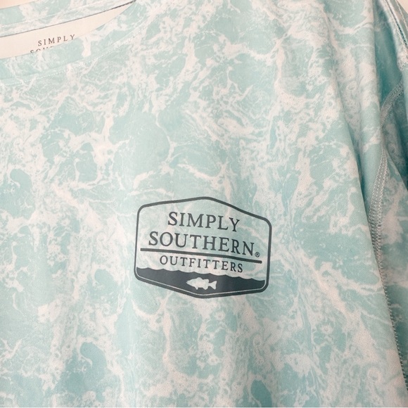 Simply Southern Outfitters Long Sleeve Performance Fishing Shirt Blue 2XL - Picture 4 of 7